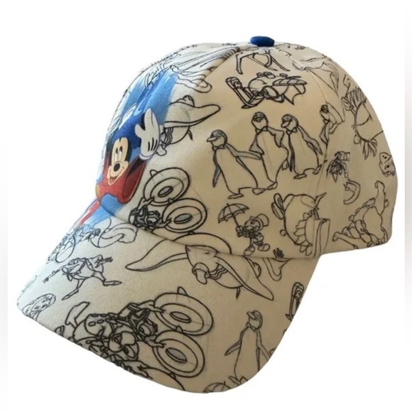 Disney Ink & Paint Sketchbook Sorcerer Mickey Mouse Youth Kids Baseball Cap Hat - Picture 3 of 8